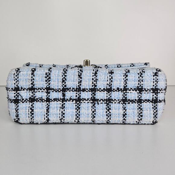 Chanel 25S Mini Classic Flap Mixed Fibers Blue Tweed Crossbody - Picture 3 of 15